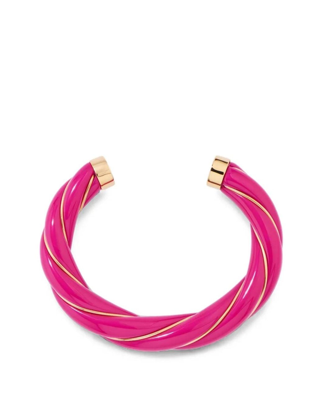 Aurelie Bidermann Pink Diana Twisted Bangle Bracelet