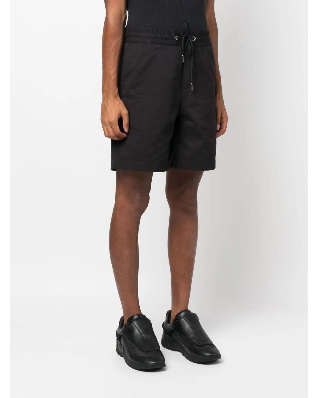 Moncler Black Drawstring-Waist Shorts