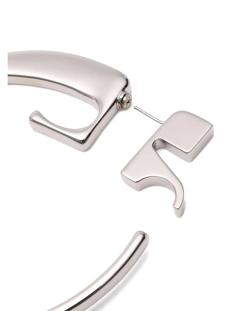 Courreges White Logo-Detail Hoop Earring