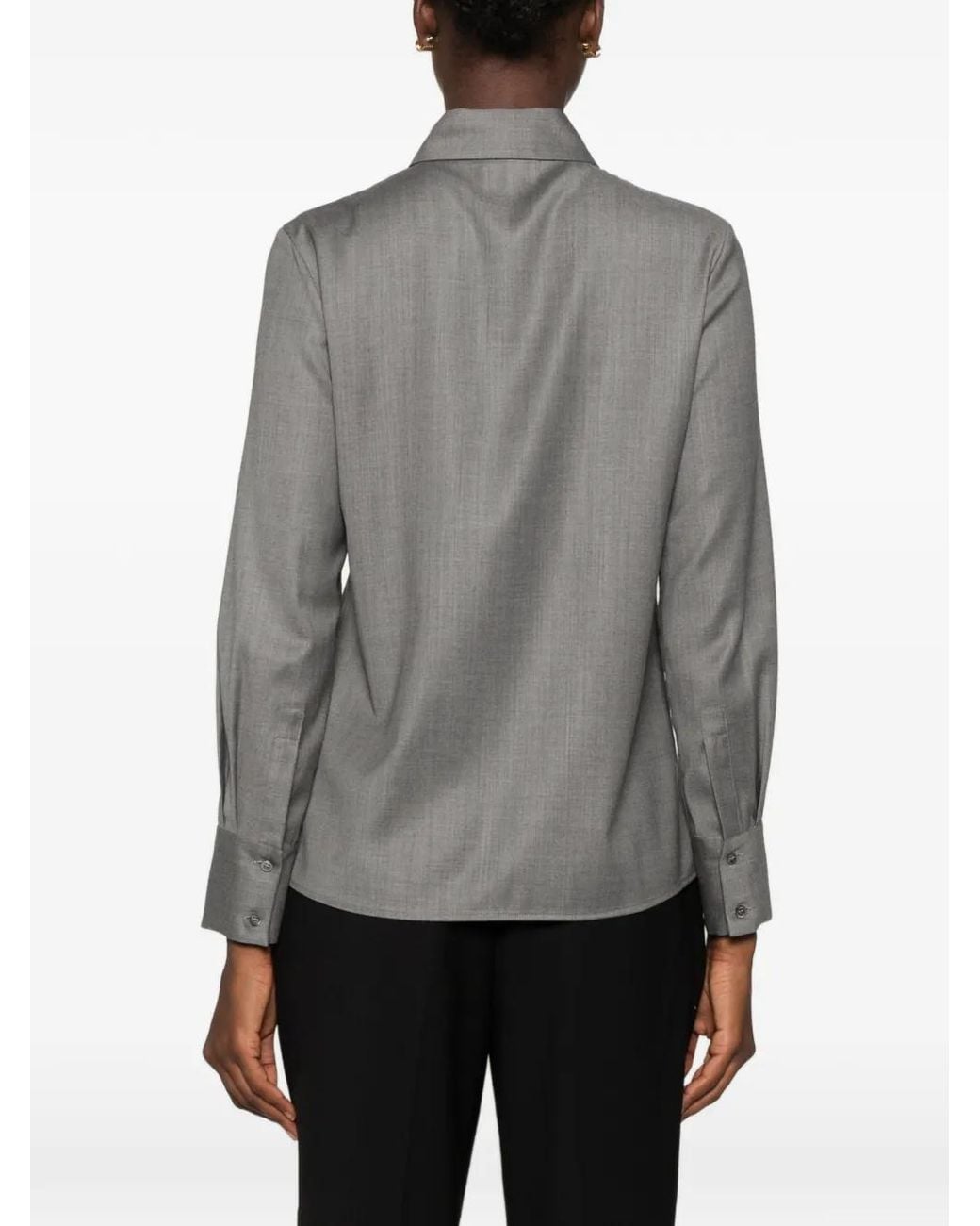 Peserico Gray Long-Sleeve Shirt
