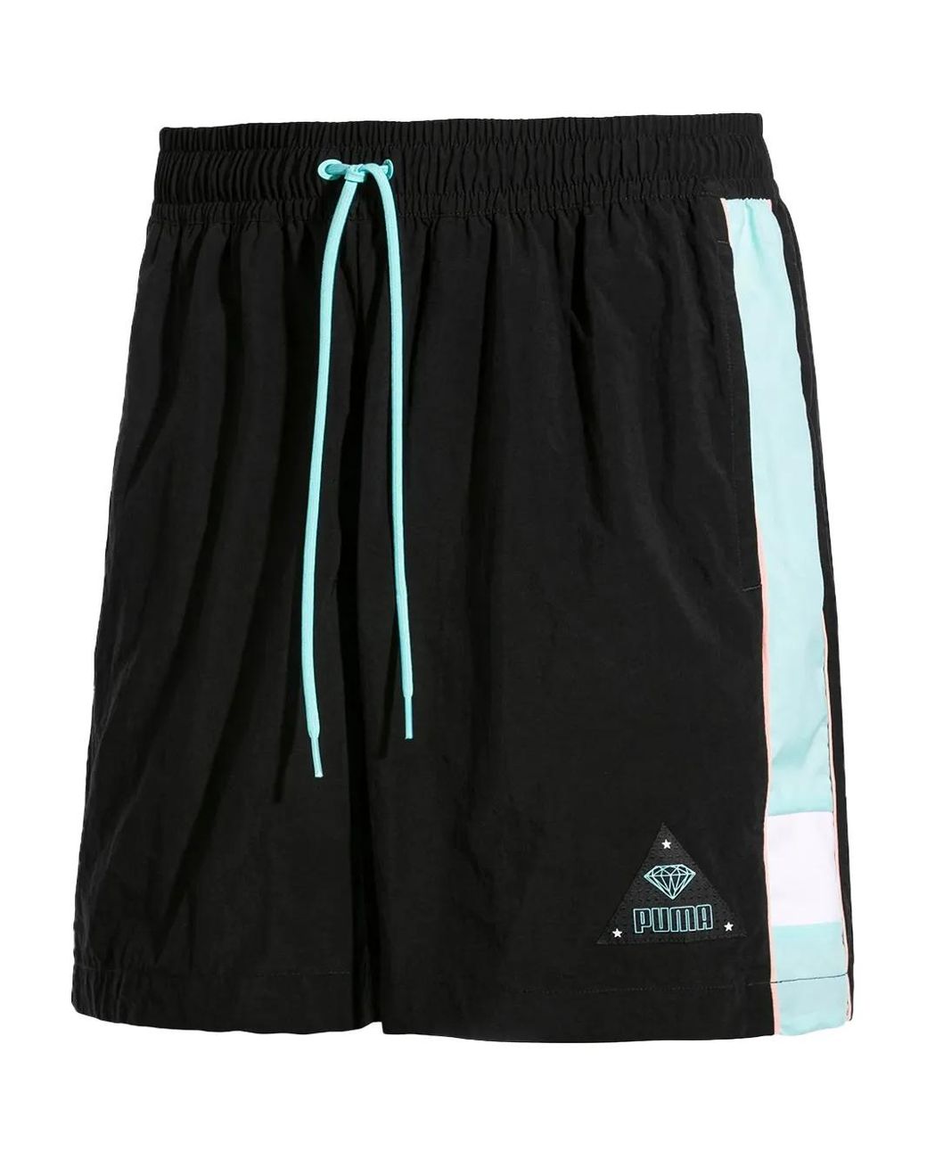 PUMA Black X Diamond Side-Stripe Track Shorts for men