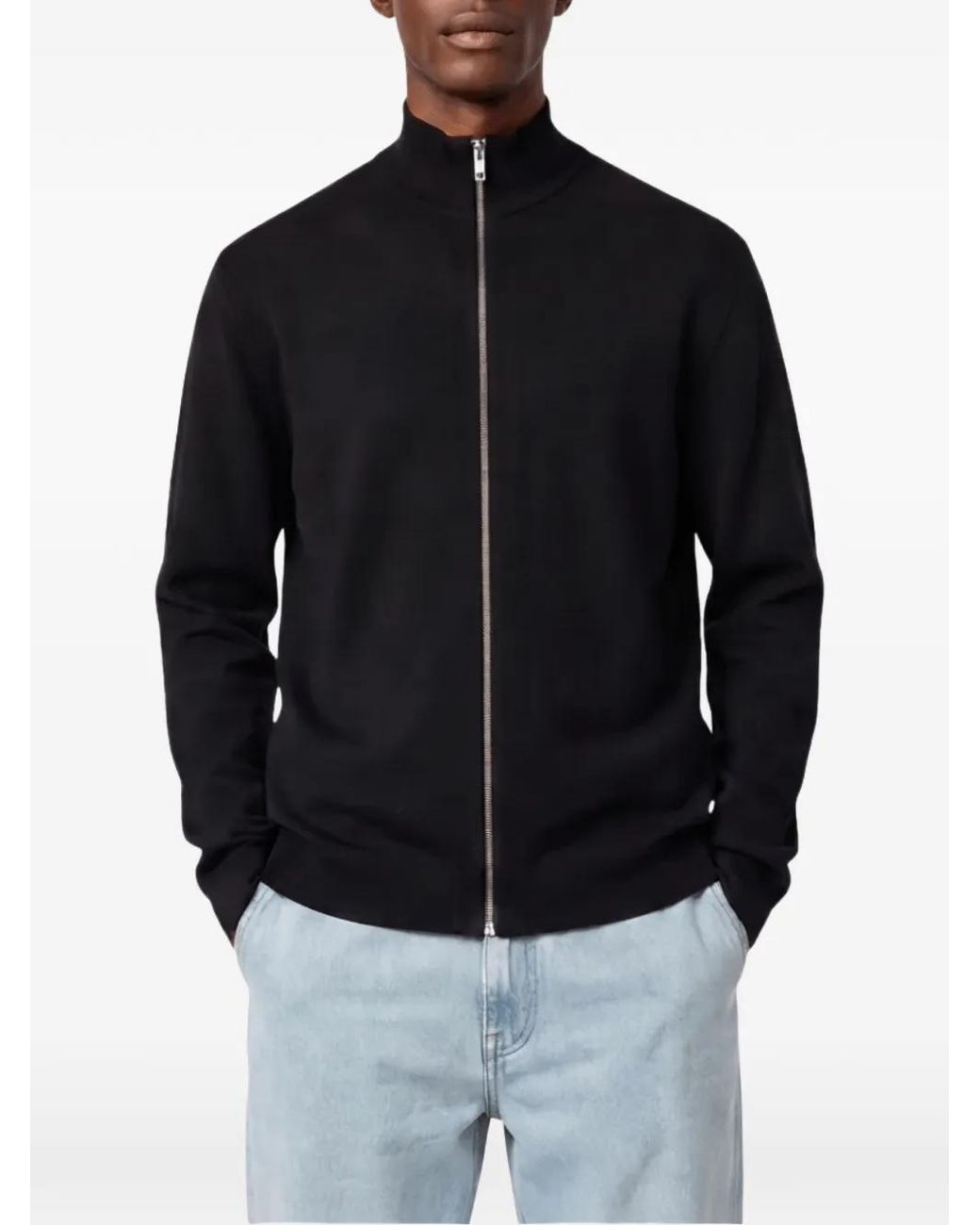 KIEFERMANN Black Borian Zip-Up High-Neck Sweatshirt for men
