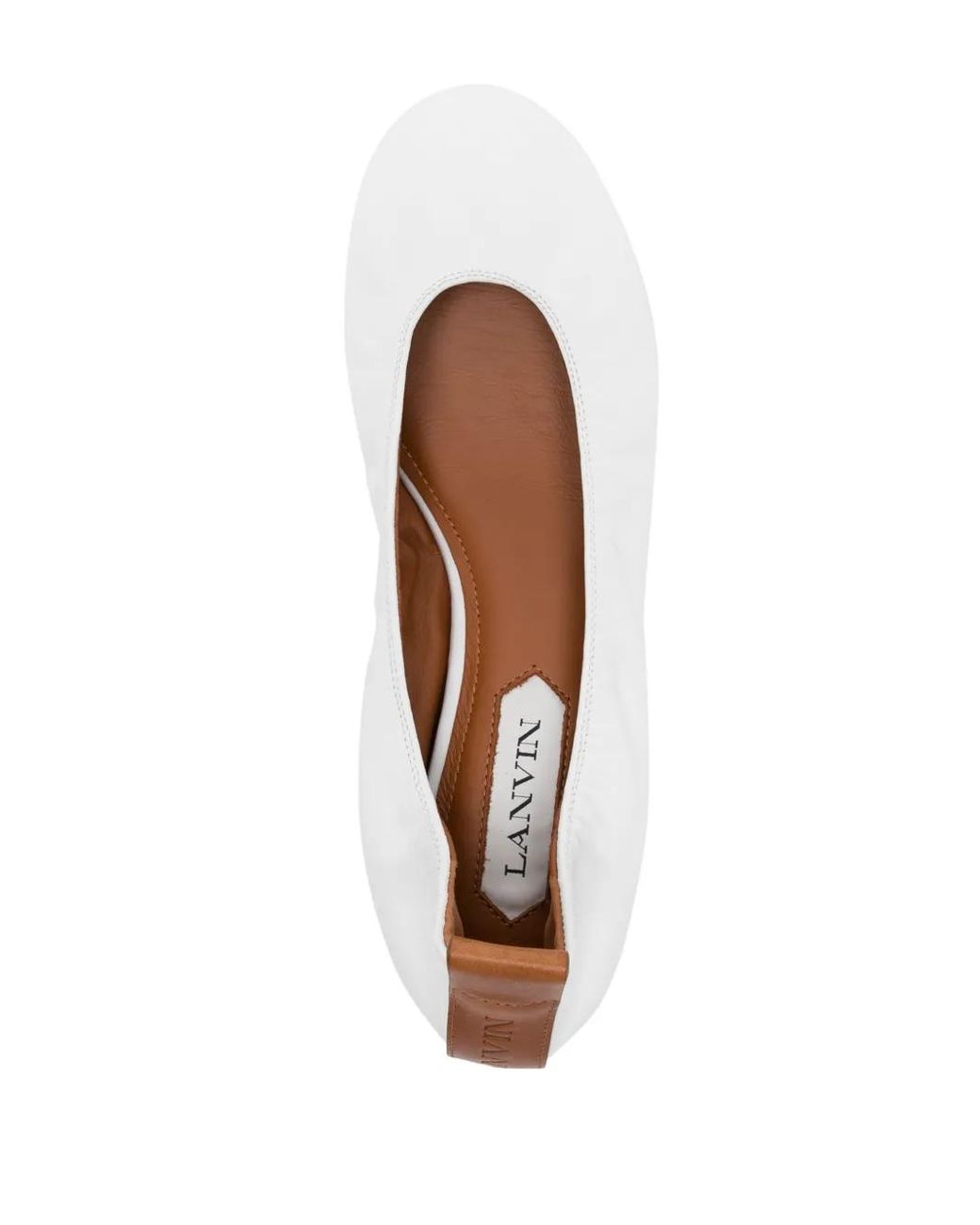 Lanvin White Leather Ballerina Shoes