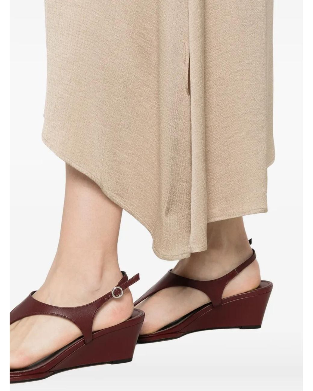 Peserico Natural Asymmetric-Hem Midi Skirt