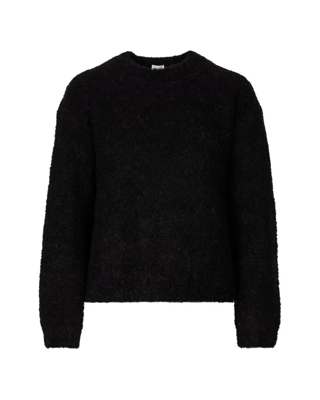 C.t. Plage Black Bouclé Long-Sleeve Sweater