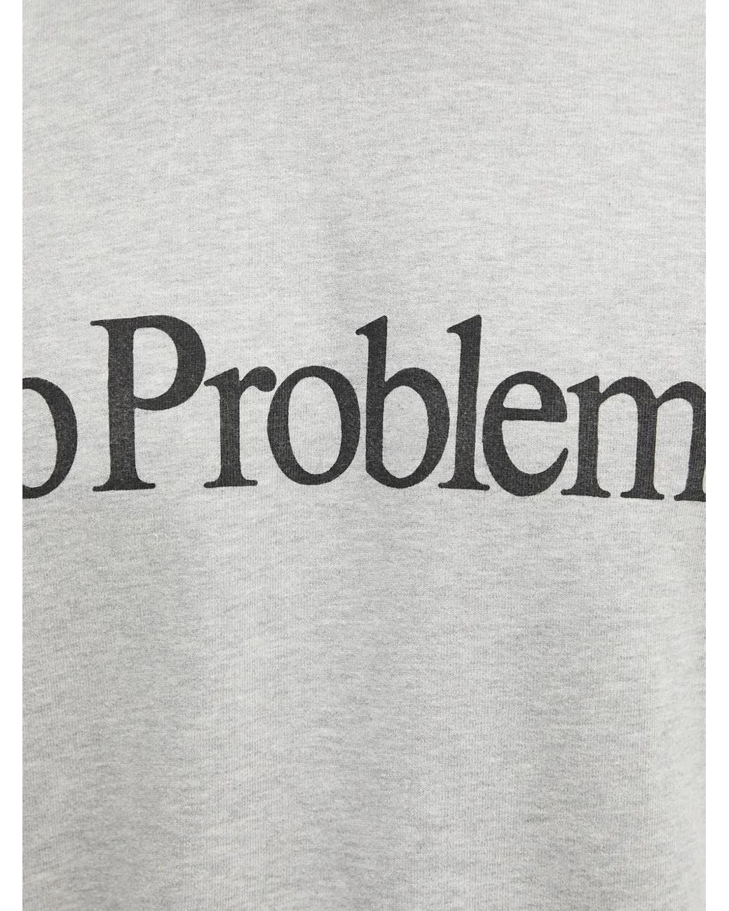 No Problemo Gray Logo-Detail Crew-Neck Sweater for men