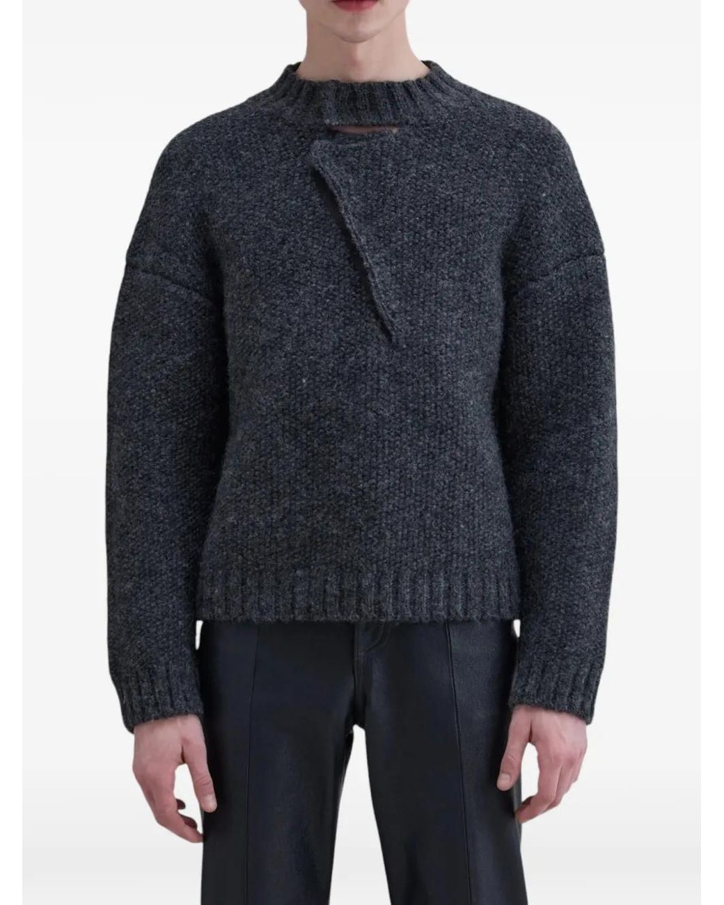 Eckhaus Latta Blue Roving Wool Sweater