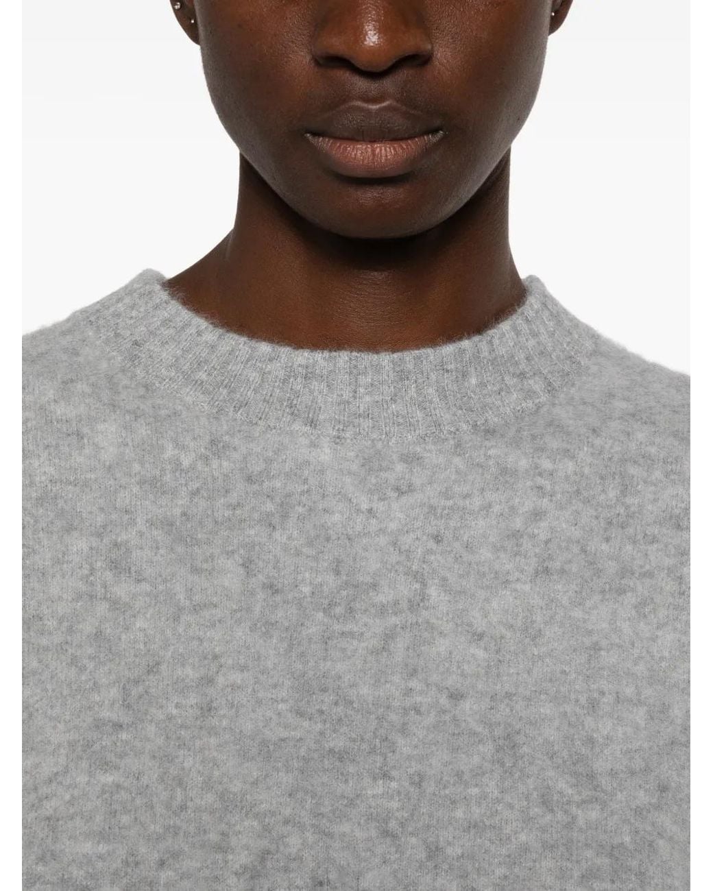 C.T.Plage Gray Ribbed-Knit Wool Sweater