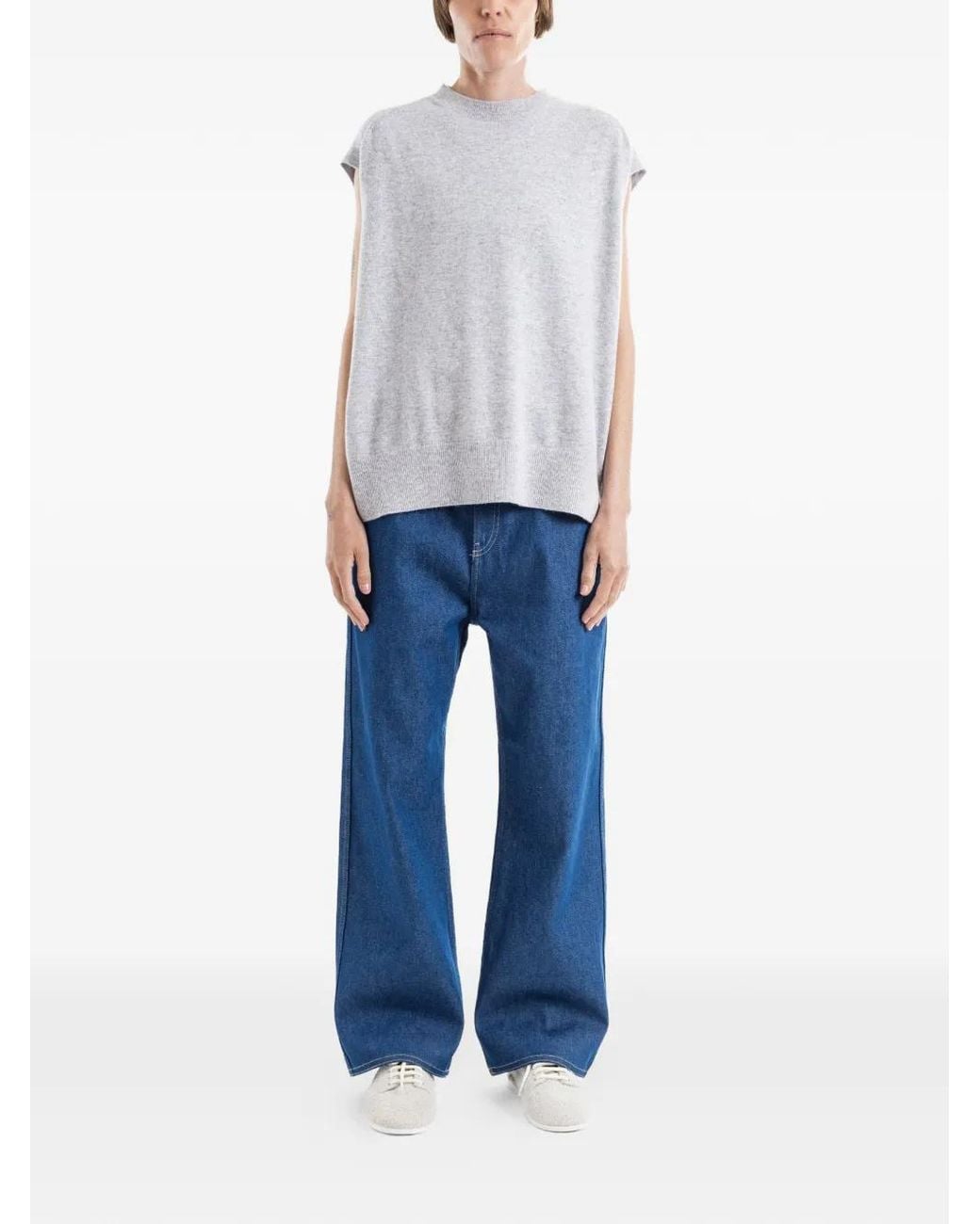 Sofie D'Hoore Blue Contrast-Stitching Jeans