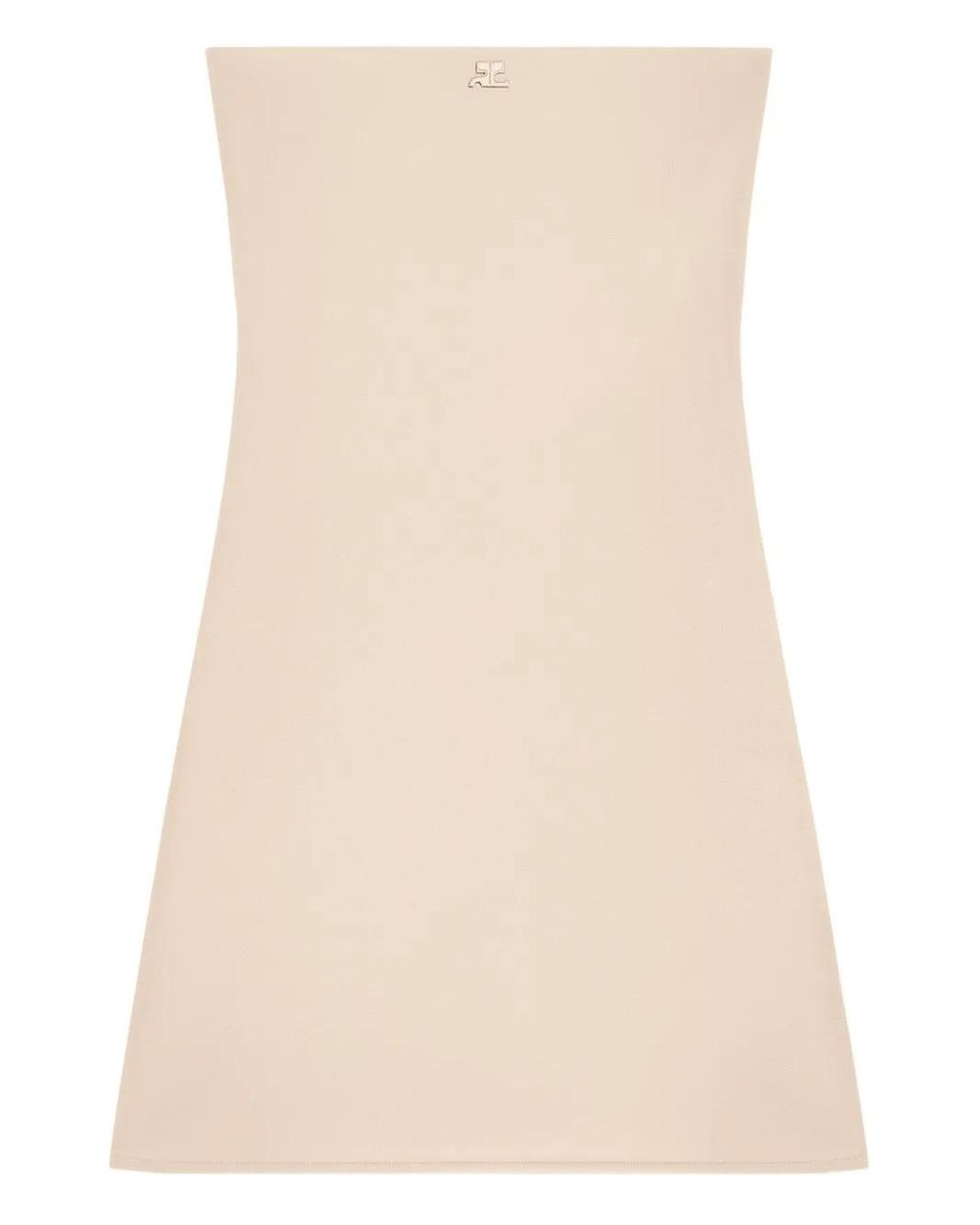 Courreges Natural Logo-Appliqué Mini Dress