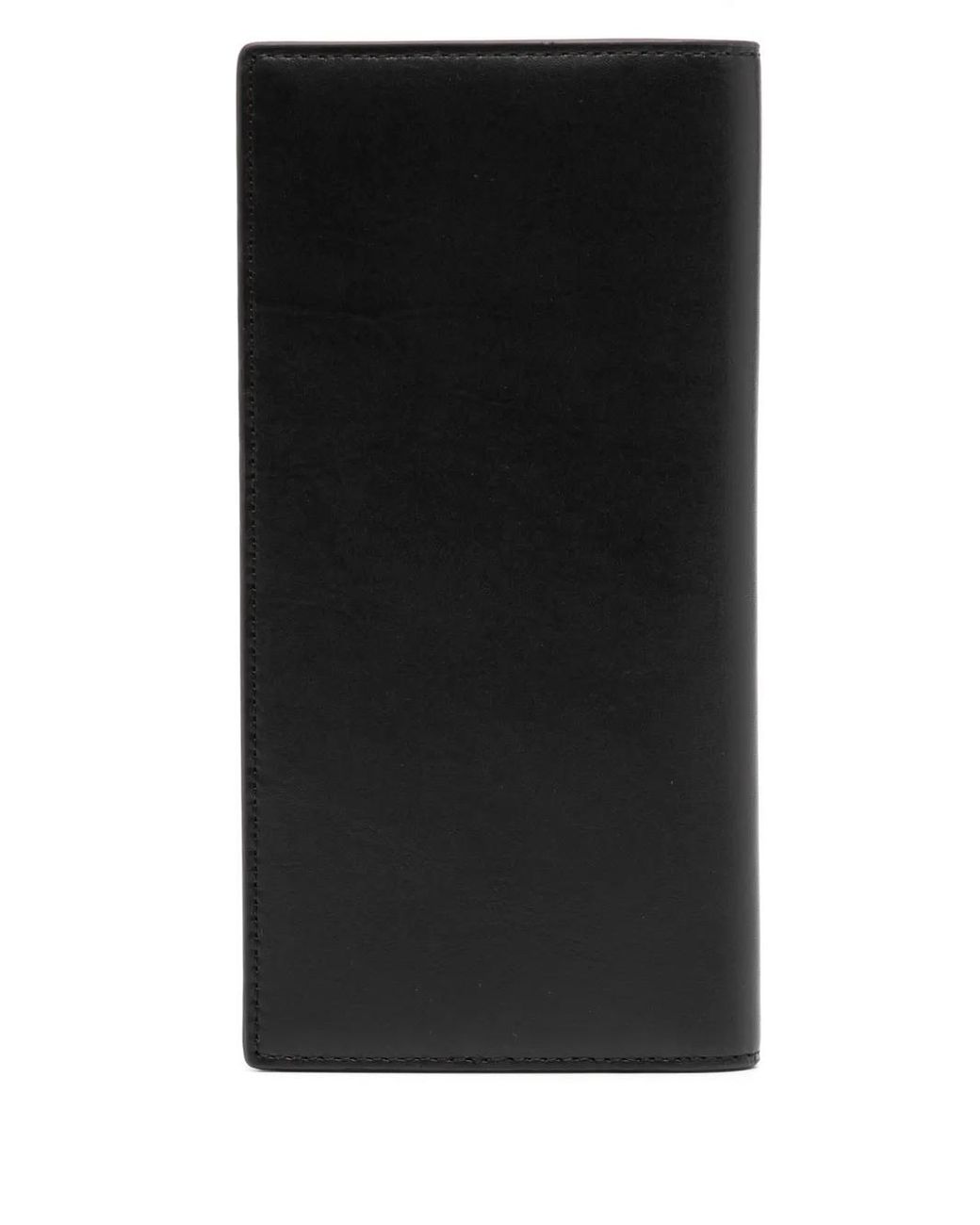 Agnes B. Black Leather Long Wallet for men