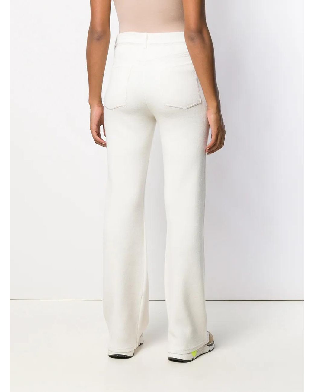 Barrie White Wide-Leg Knitted Trousers