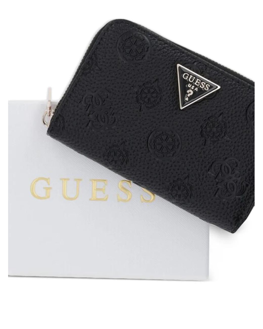Guess Black Portefeuille Cresidia À Logo