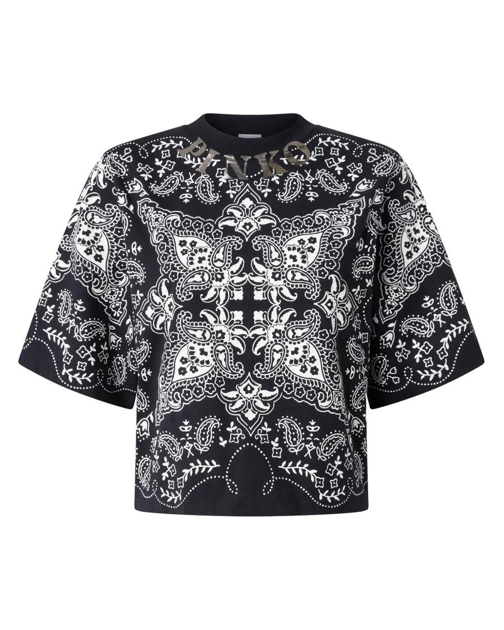 Pinko Black Niamey Paisley Print T-Shirt