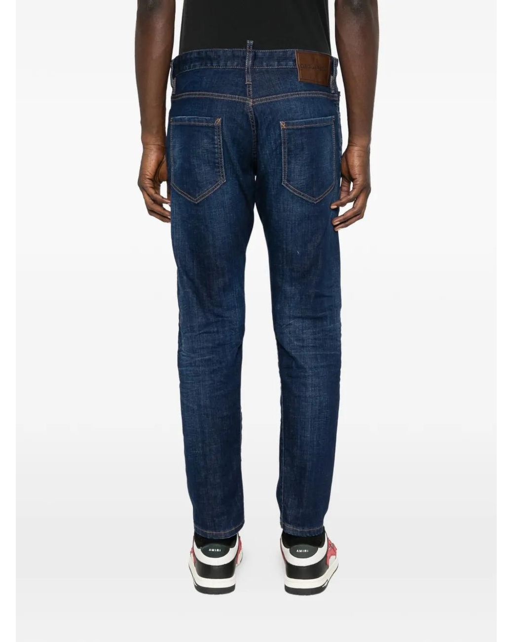 Vaqueros Con Parche Del Logo DSquared² de hombre de color Blue