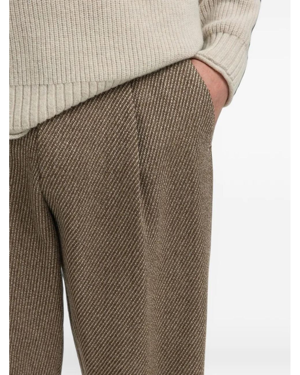 SELECTED Gray Pantalon Lou En Laine À Plis for men