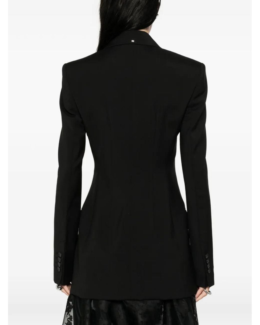 Sportmax Black Tailored Peak Lapel Blazer