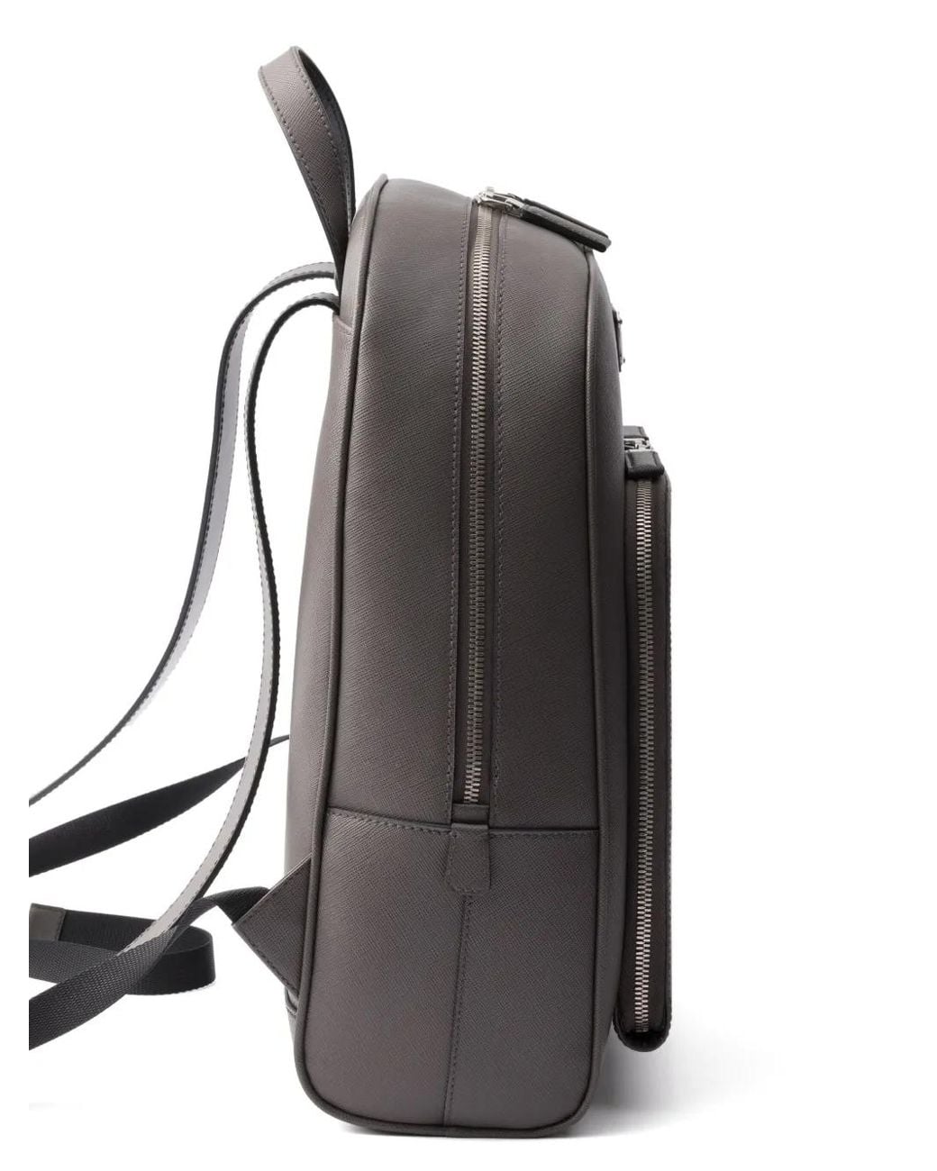 メンズ Prada レザーバックパック Black