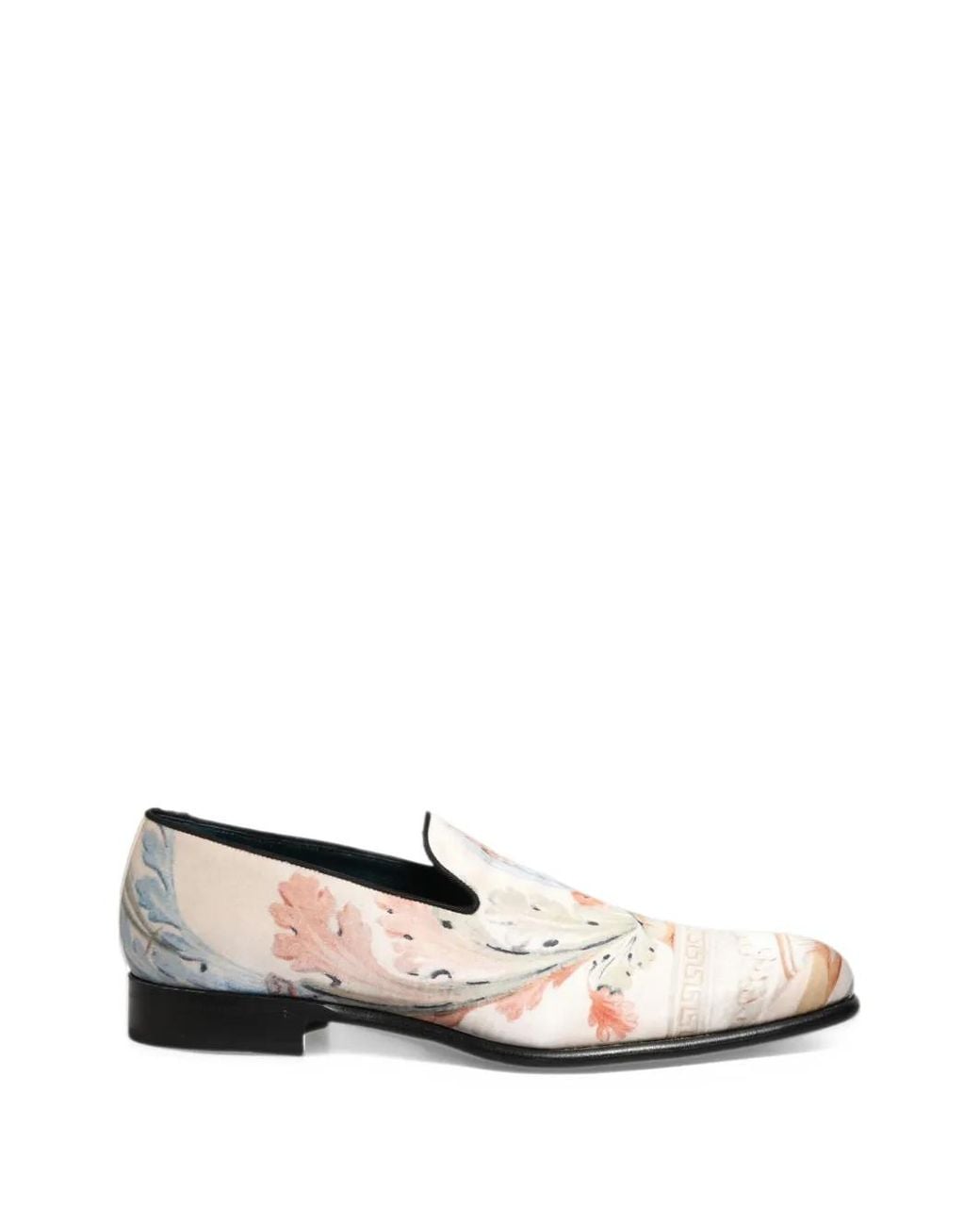 Dolce & Gabbana White Floral-Print Slip-On Loafers for men