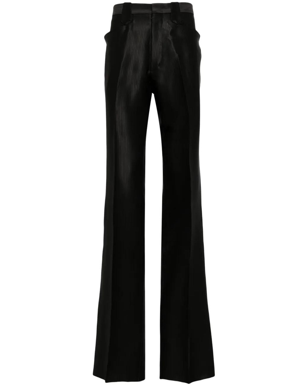 Maison Margiela Black Herringbone Straight-Leg Trousers for men