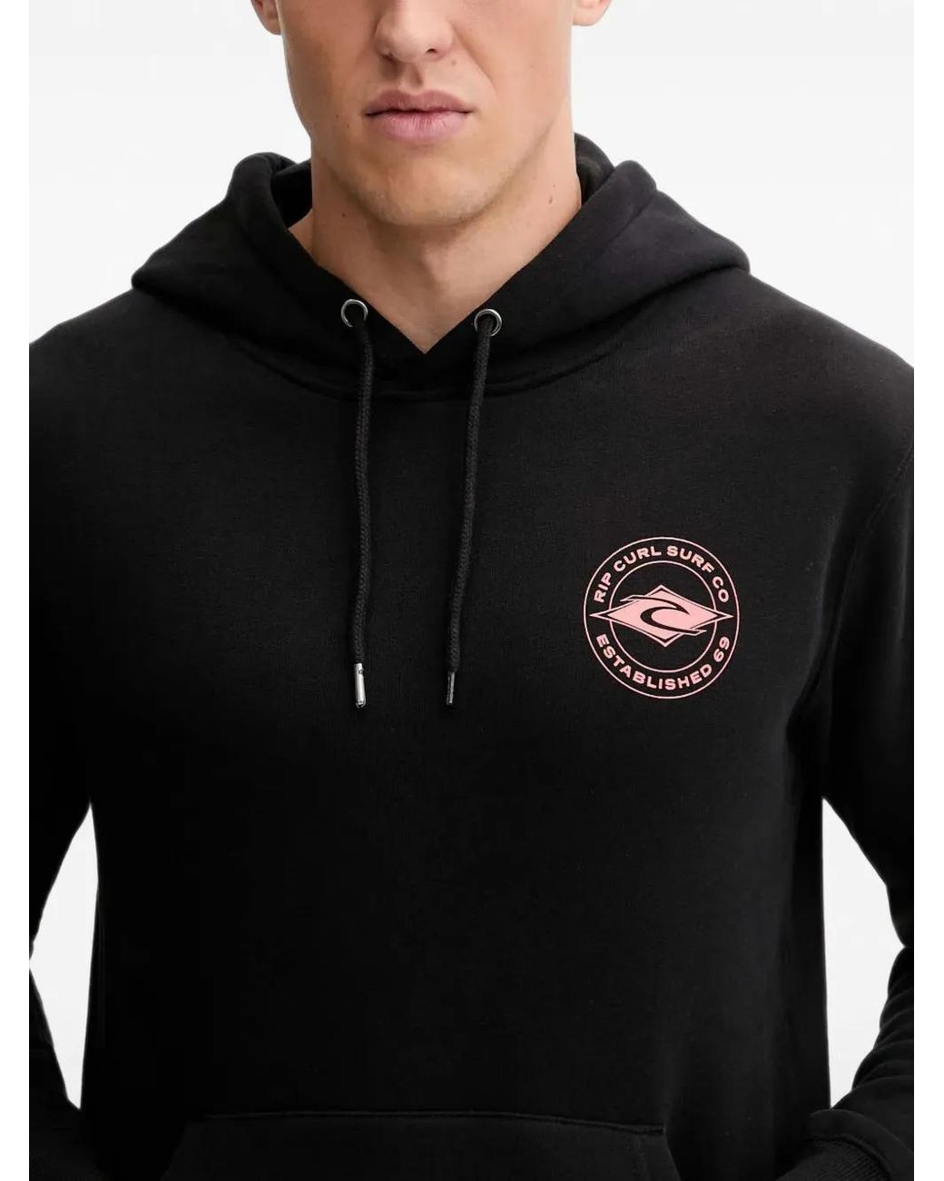 Rip Curl Black Staple Drawstring Hoodie for men