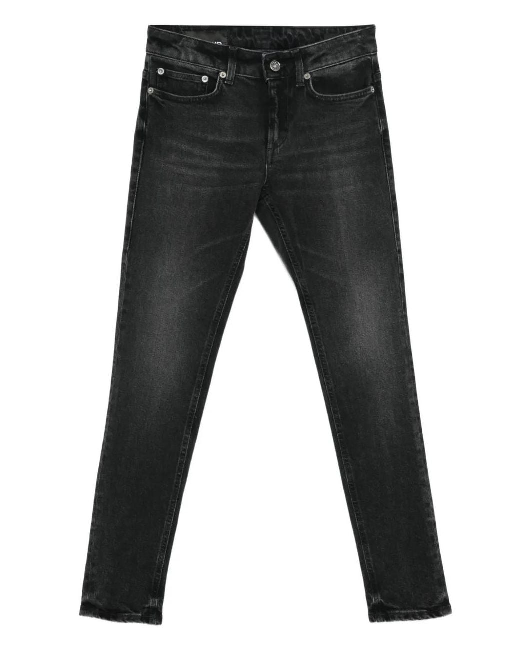 Dondup Black Logo-Appliqué Skinny-Cut Jeans