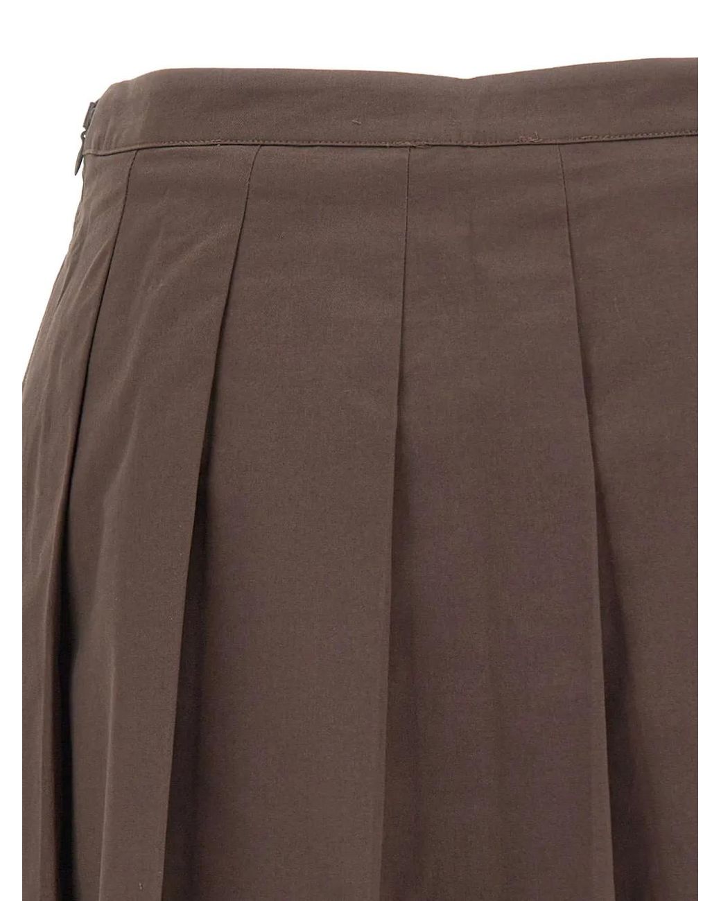 Sporty & Rich Brown Anais Pleated Mini Skirt