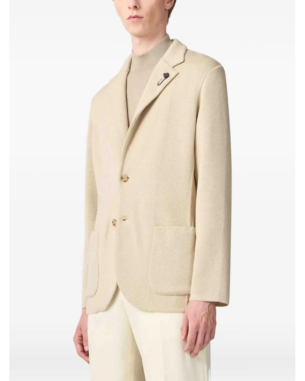 Lardini Natural Patch-Pocket Blazer for men