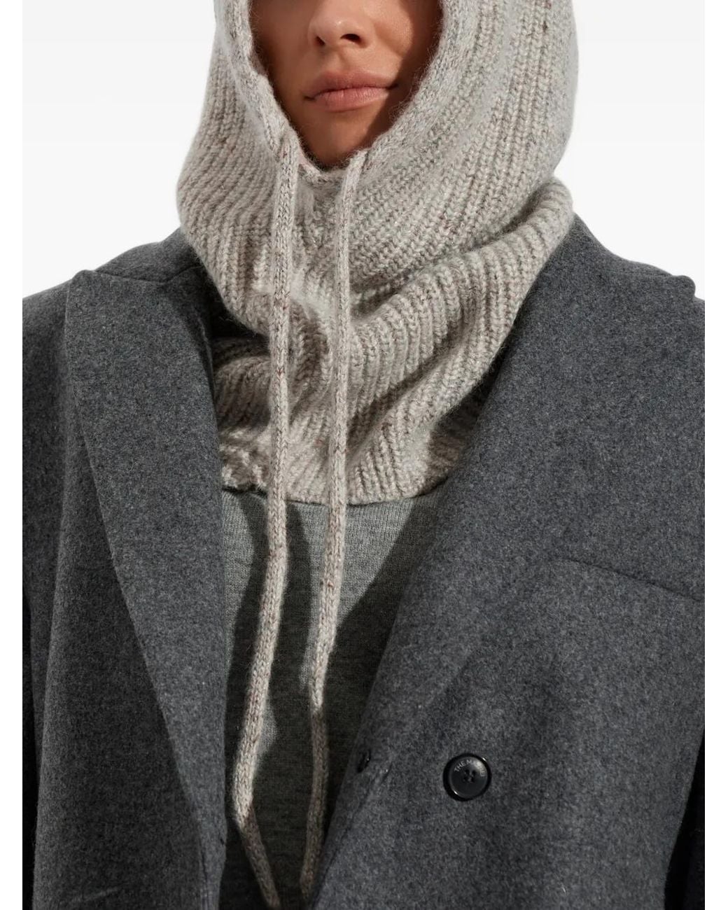 Fabiana Filippi White Ribbed-Knit Balaclava