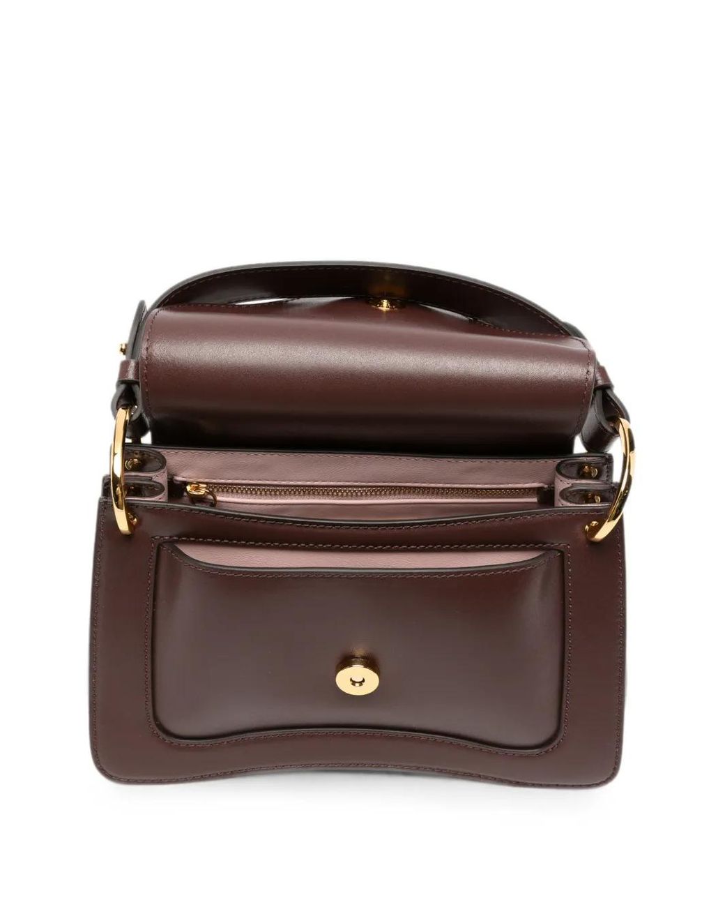 Coccinelle Brown Logo-Plaque Leather Tote Bag