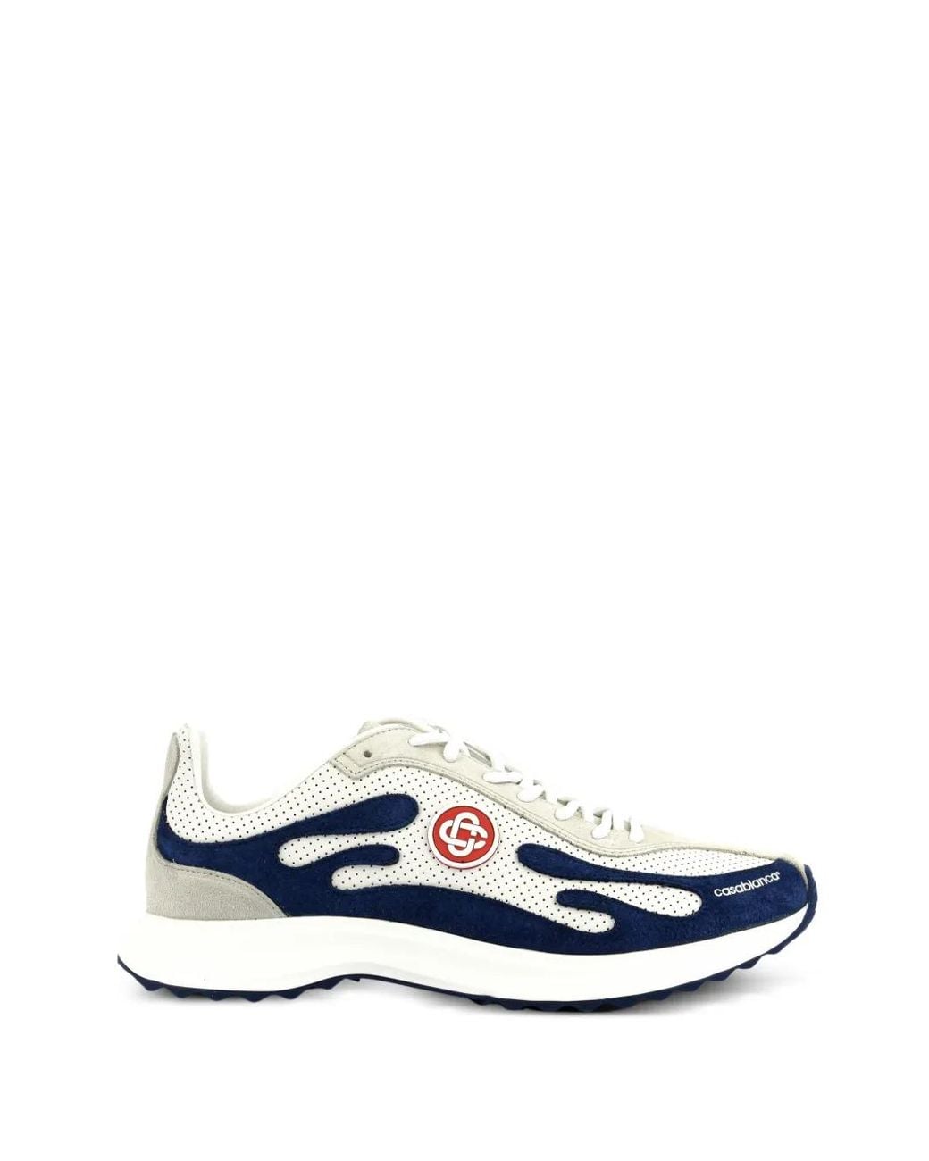 Casablanca Blue Stade Logo-Patch Sneakers for men