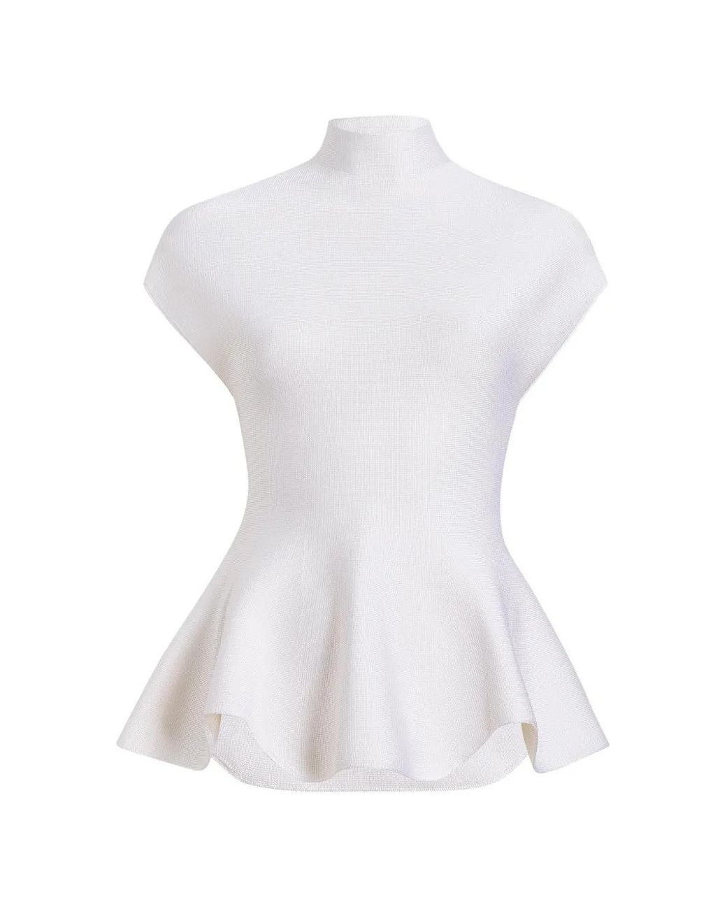Khaite White Andra Peplum Top