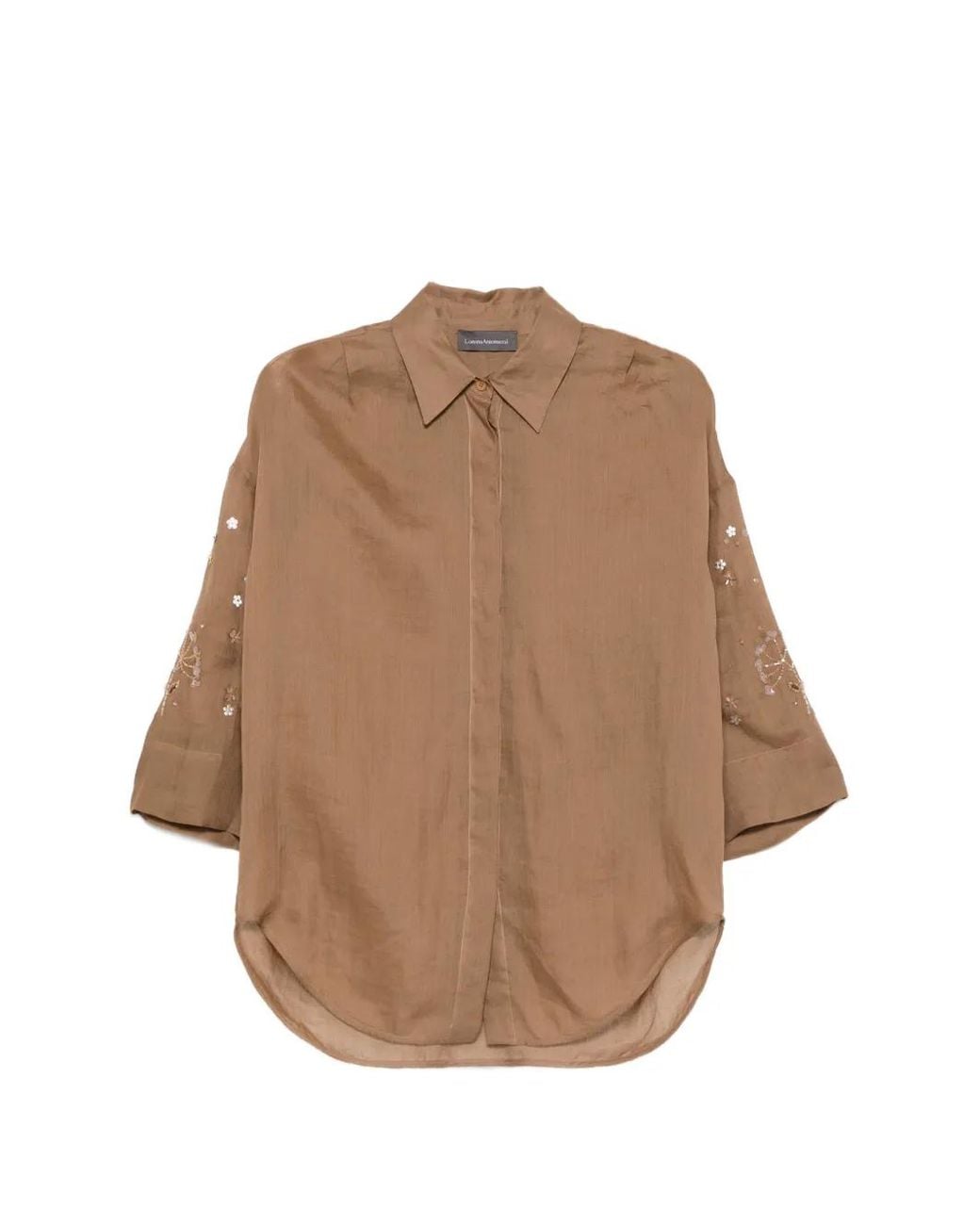 Lorena Antoniazzi Natural Sequin-Embellished Shirt