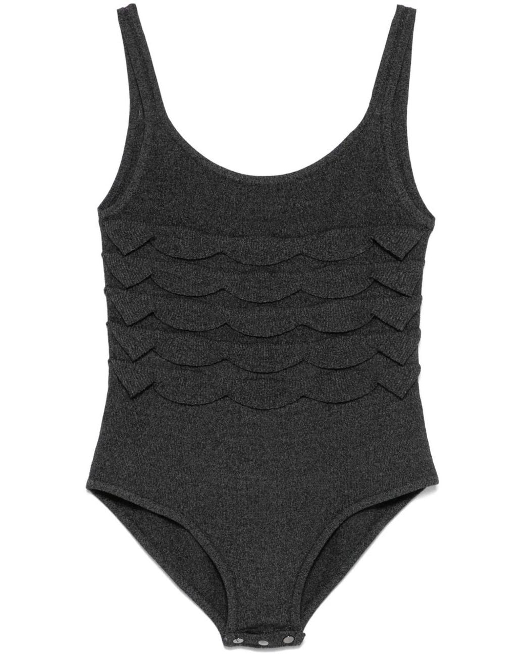 Nanushka Black Textured Knitted Bodysuit
