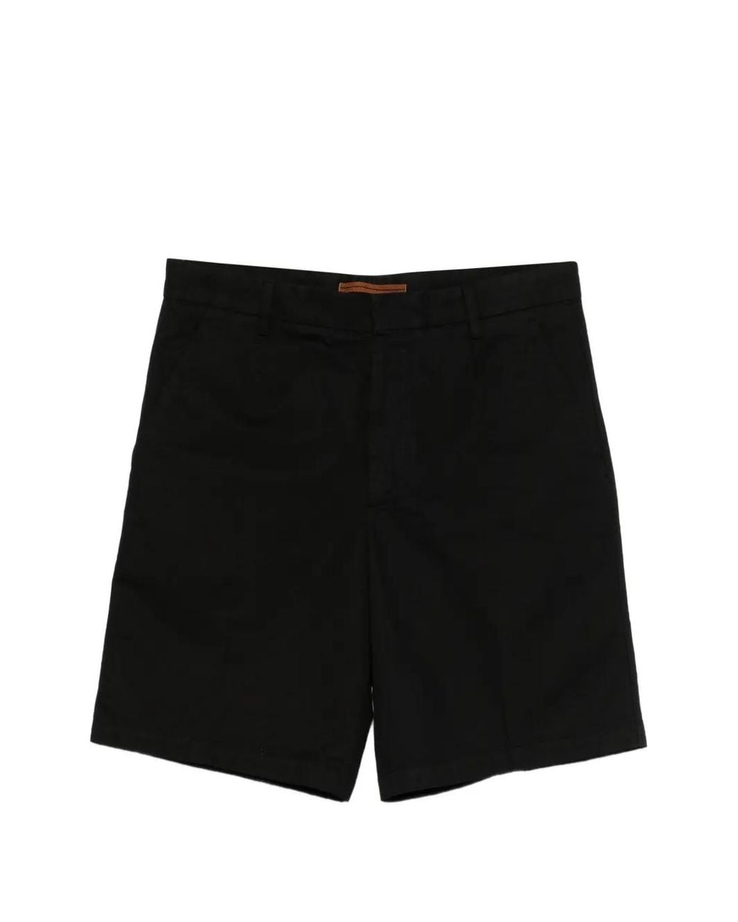 Zegna Black Flat-Front Shorts for men