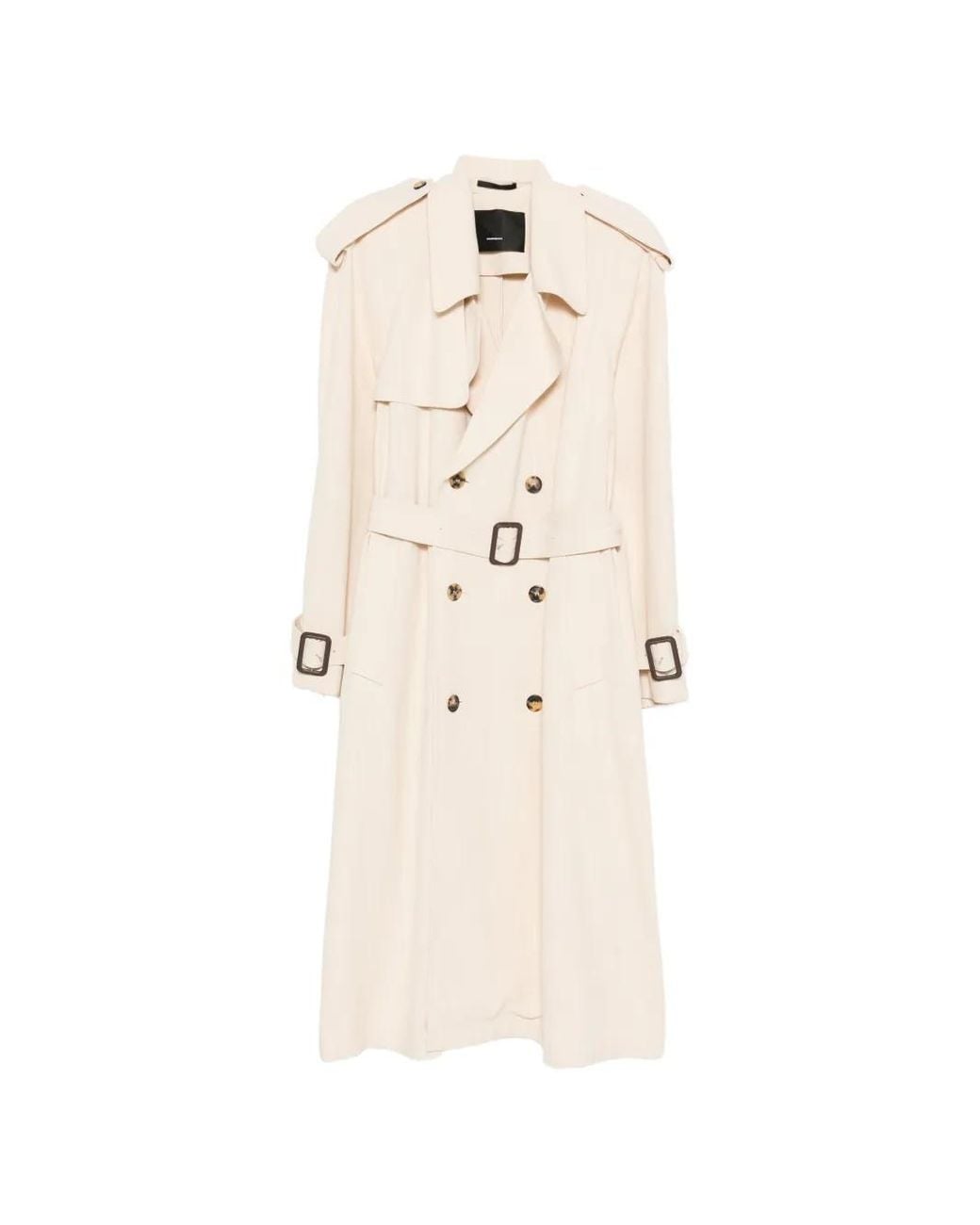 Wardrobe NYC White Trench Ceinturé À Boutonnière