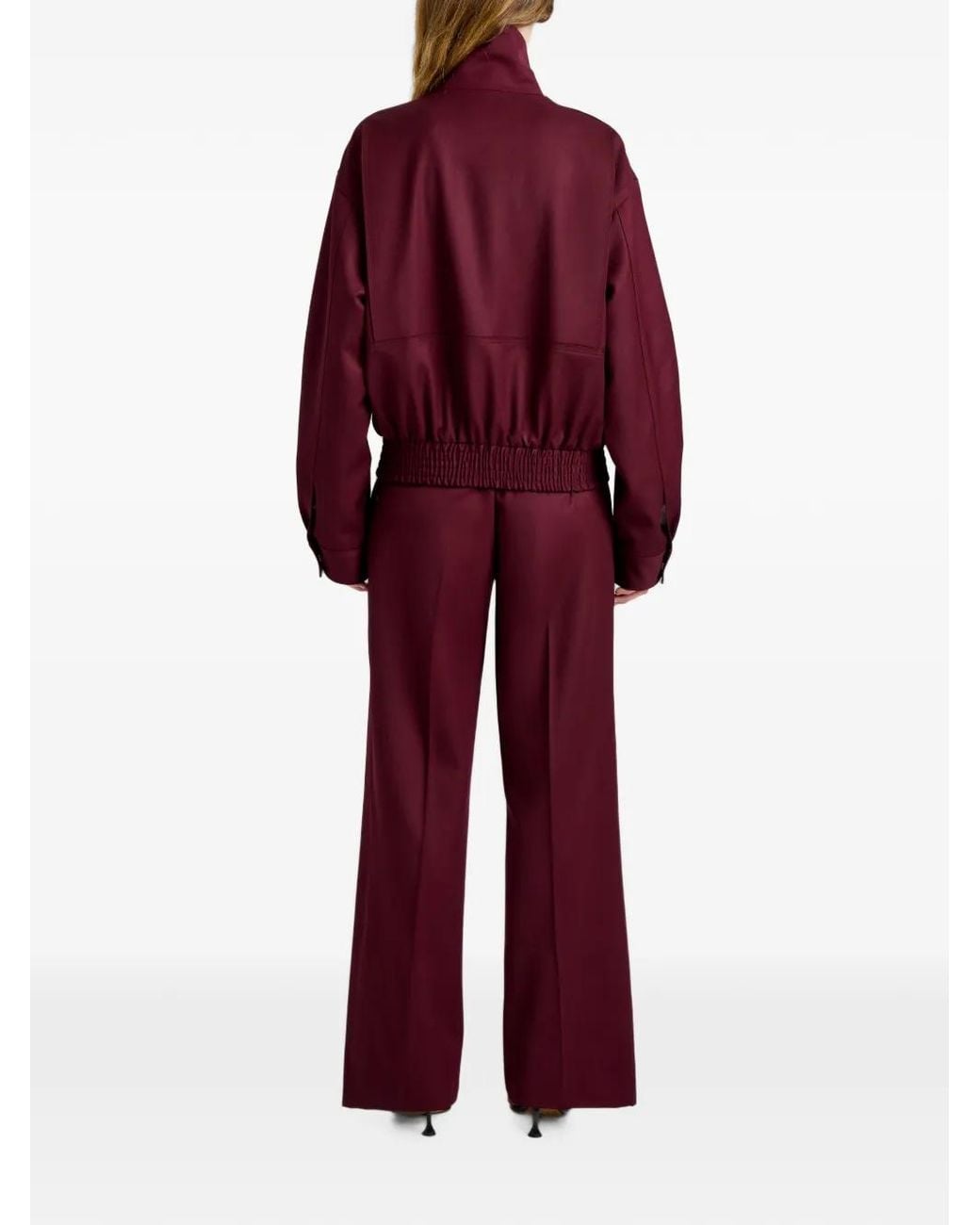 Proenza Schouler Red Elasticated-Hem Flap-Pocket Jacket