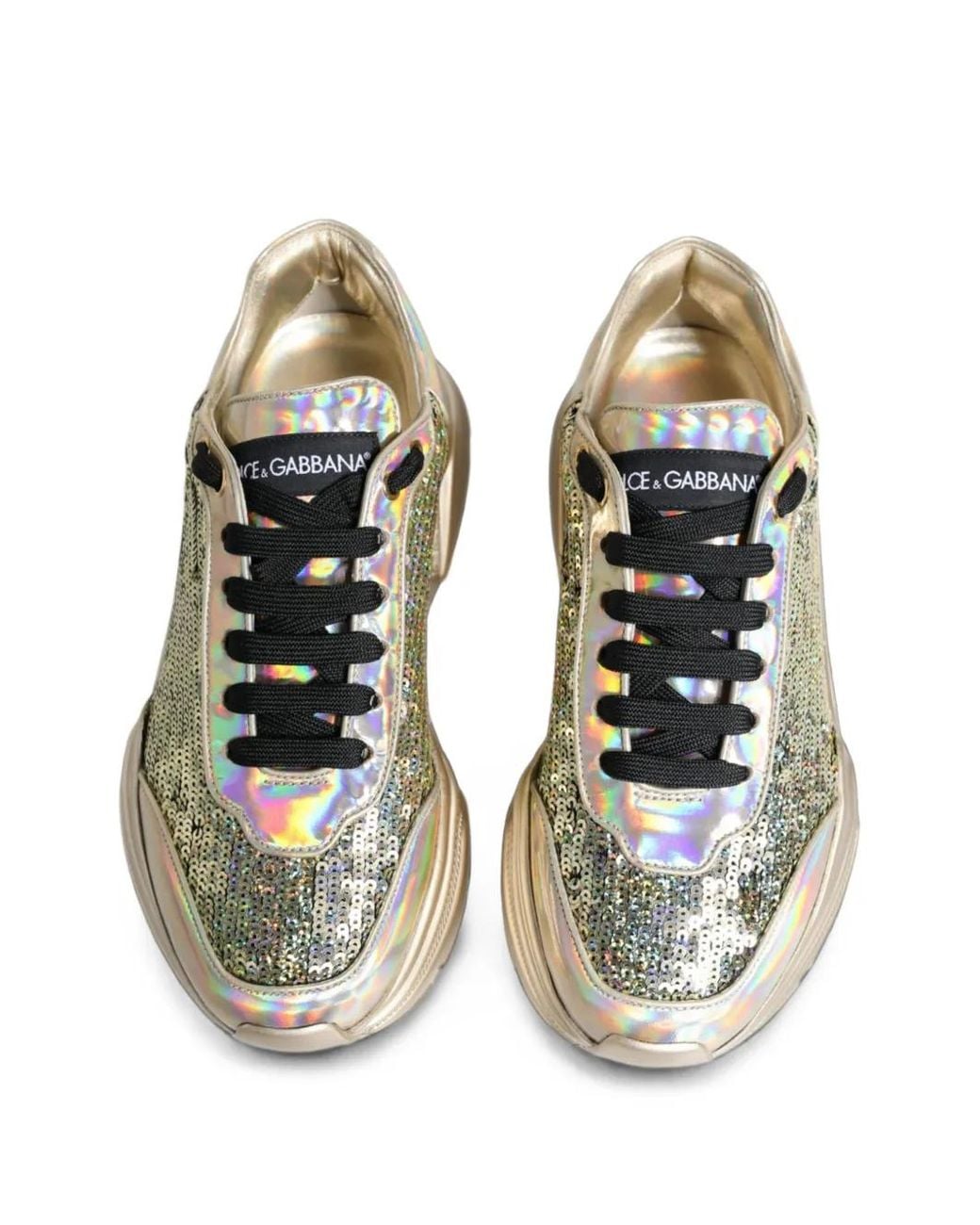 Dolce & Gabbana White Daymaster Sequin-Embellished Sneakers for men