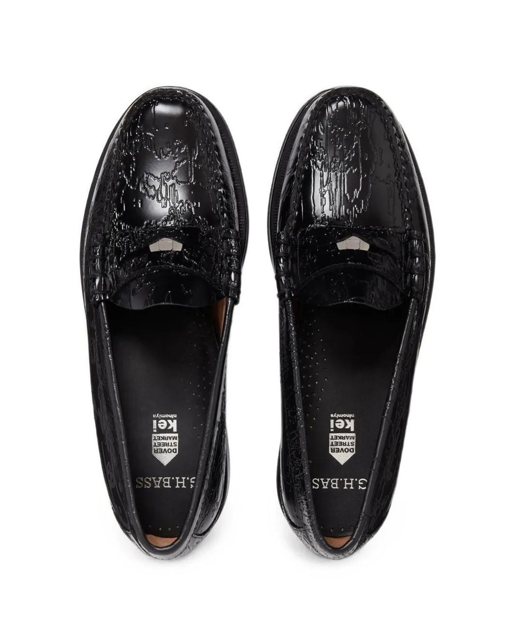 G.H.BASS White Weejuns Larson Embossed Leather Loafers for men