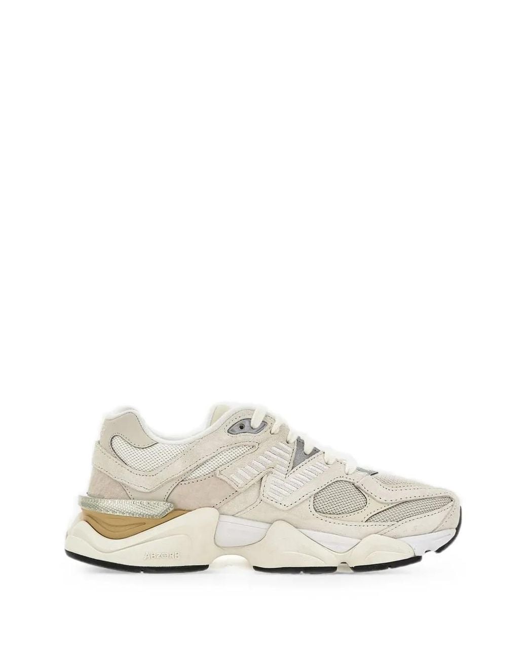 New Balance White 9060 Logo-Patch Sneakers