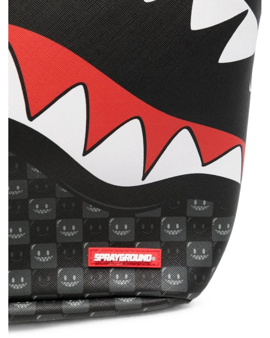 Sprayground Black Shark Mouth Checkered Backpack
