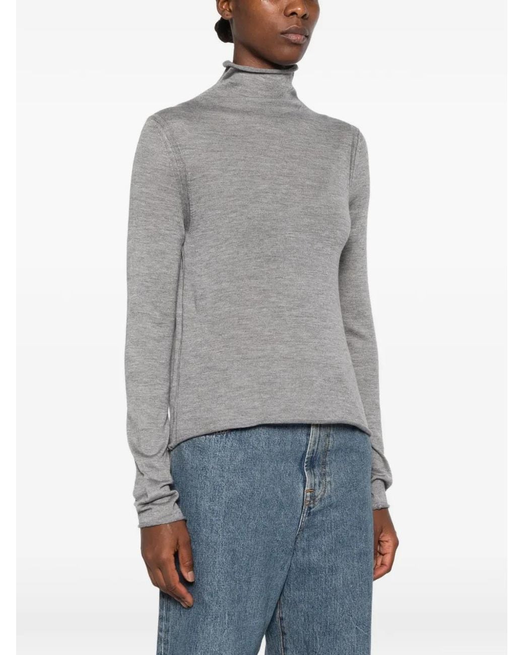 Fedeli Gray Roll-Neck Sweater