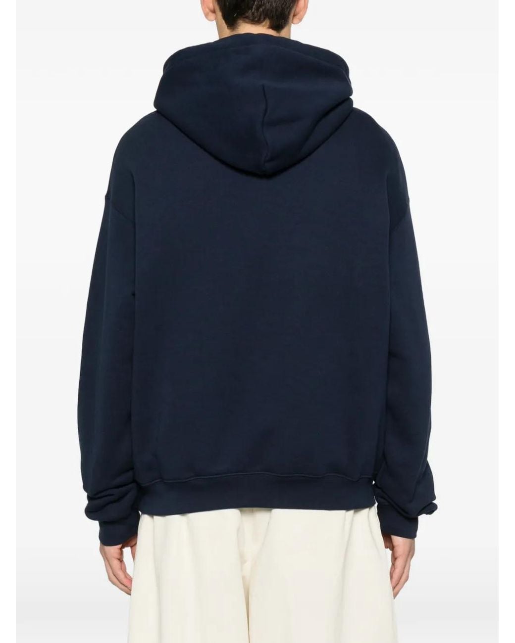 Lacoste Blue Logo-Patch Drawstring Hoodie