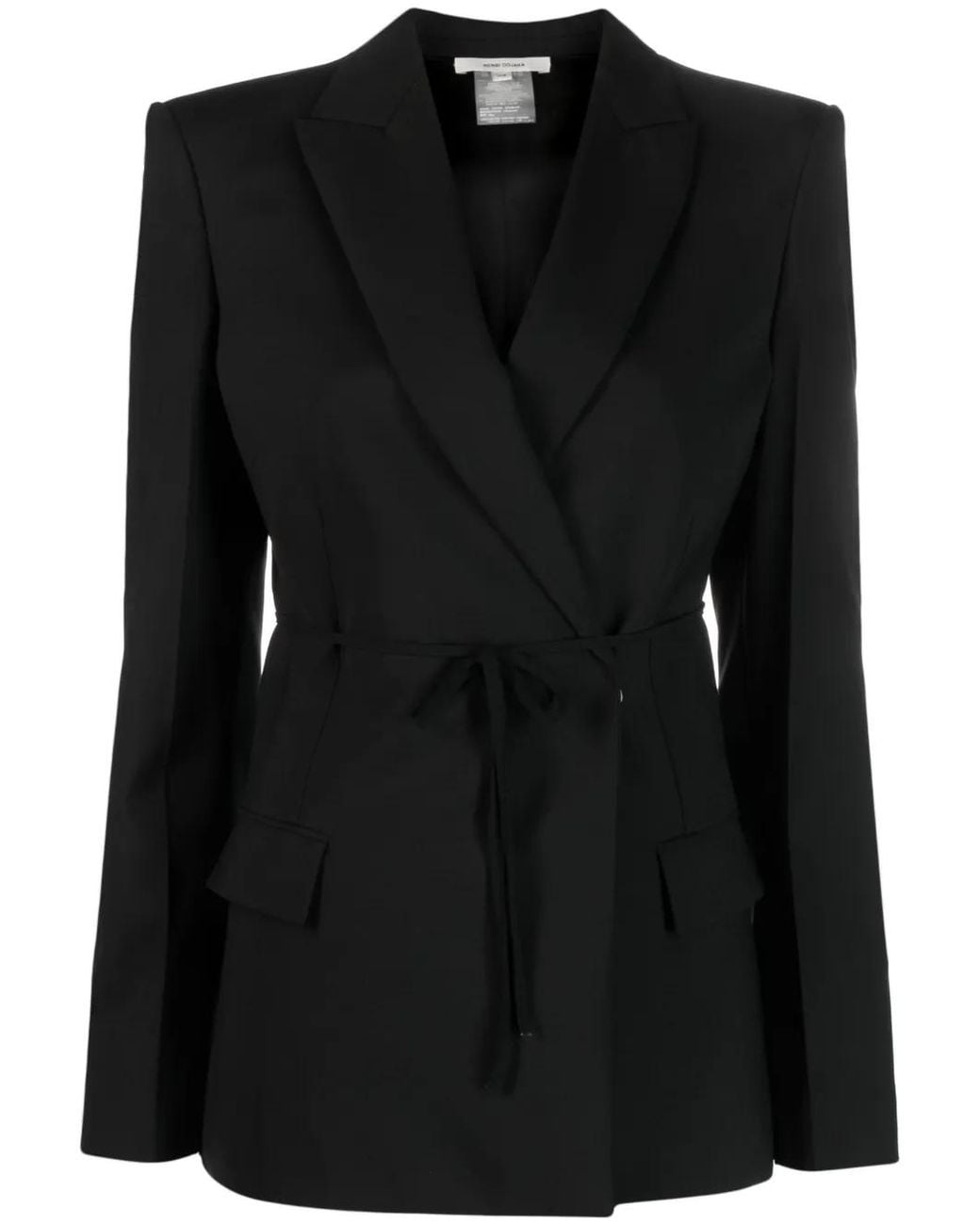 Nensi Dojaka Black Belted Wool-Blend Blazer