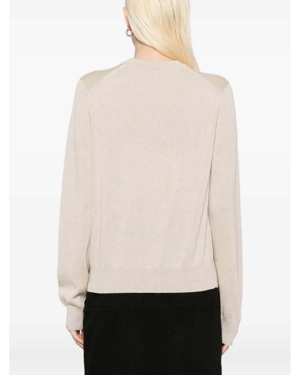 Maison Kitsuné Natural Embroidered-Logo Jumper