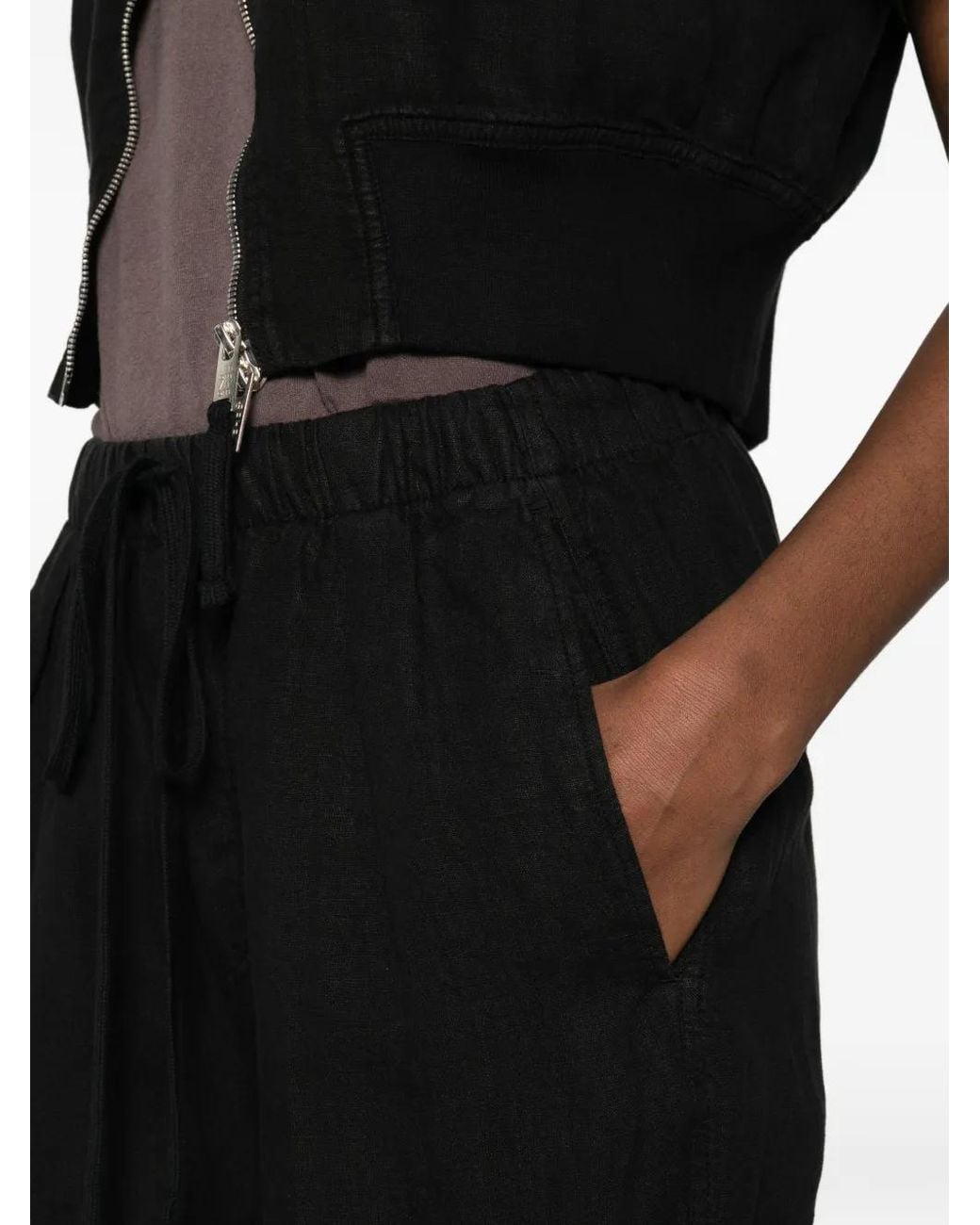 Thom Krom Black Pantalon À Lien De Resserrage