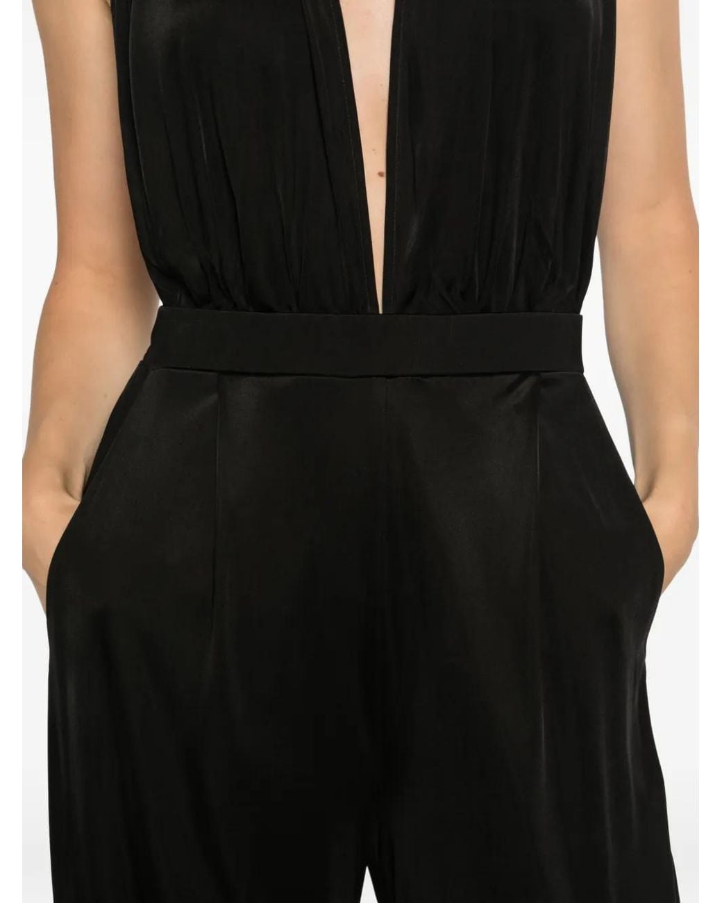Amazuìn Black Halterneck Wide-Leg Jumpsuit