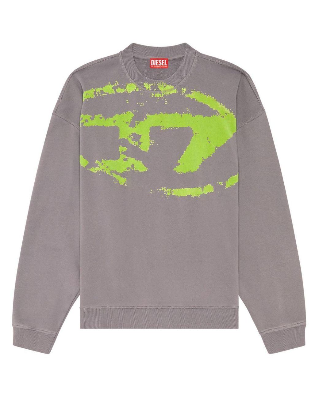 【DIESEL】S-Boxt-N5 Men's Sweatshirt with distressed flocked logo | Black | Diesel