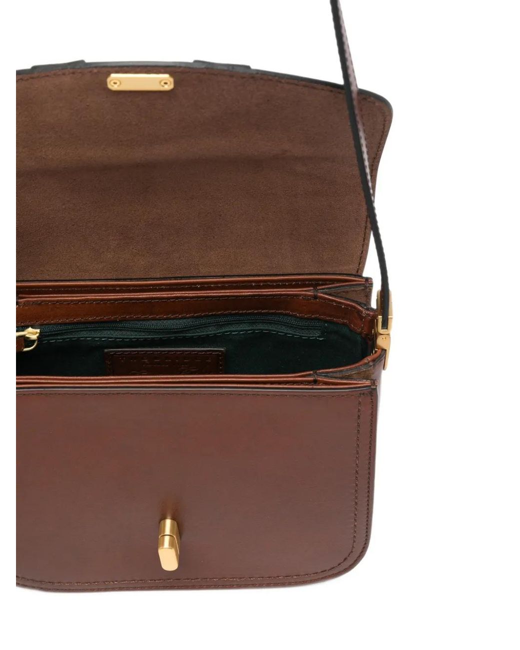 The Bridge Brown Mia Twist-Lock Leather Shoulder Bag