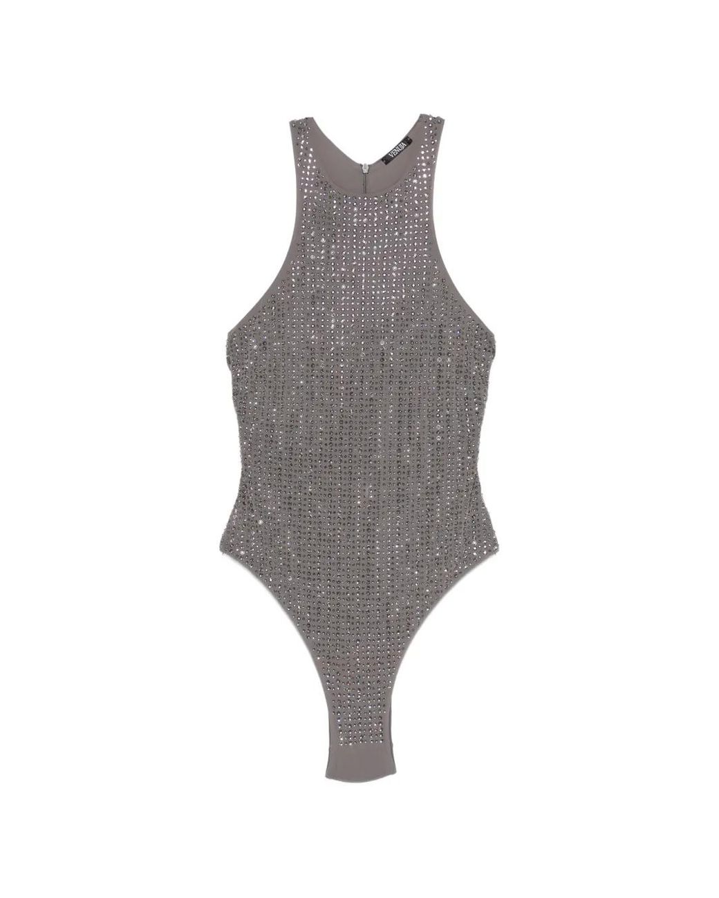VENUJA Gray Embellished Racerback Swimsuit
